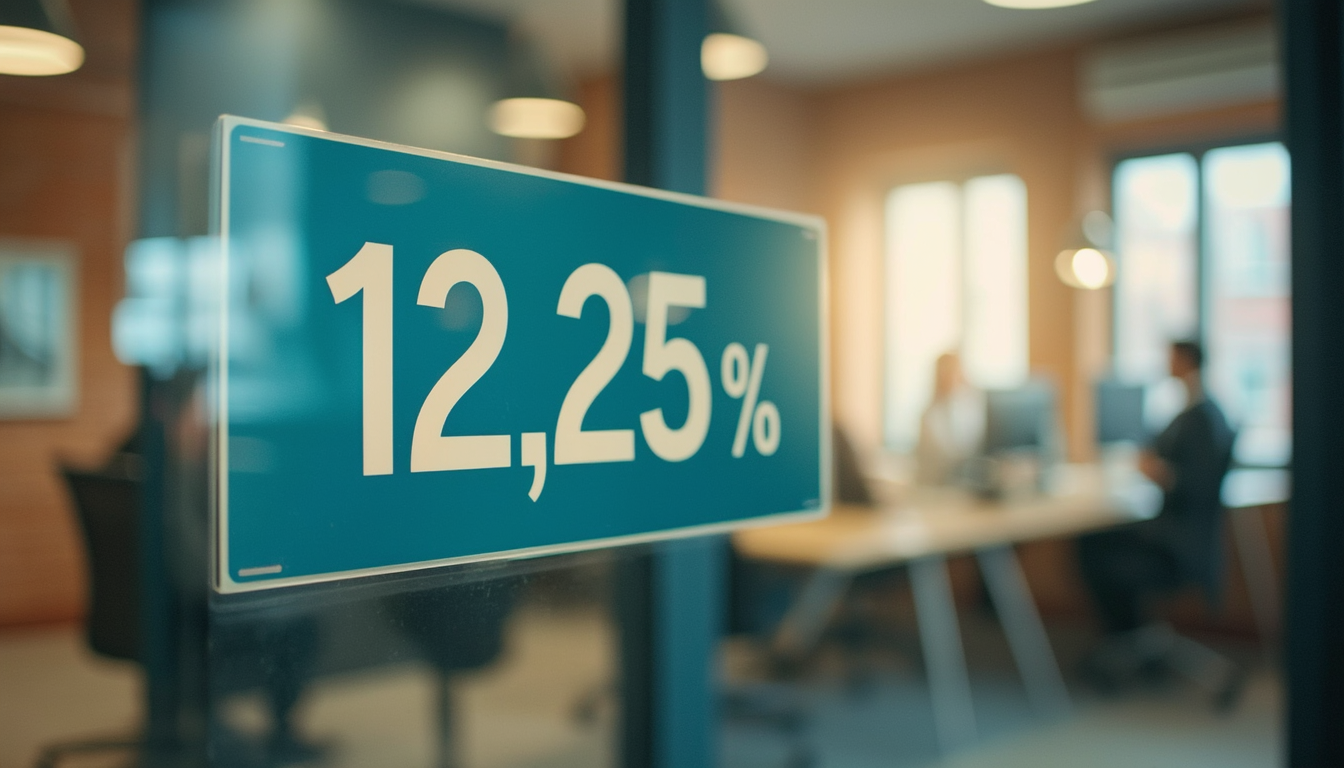 Illustrasjon som viser rentesatsen 12.25%